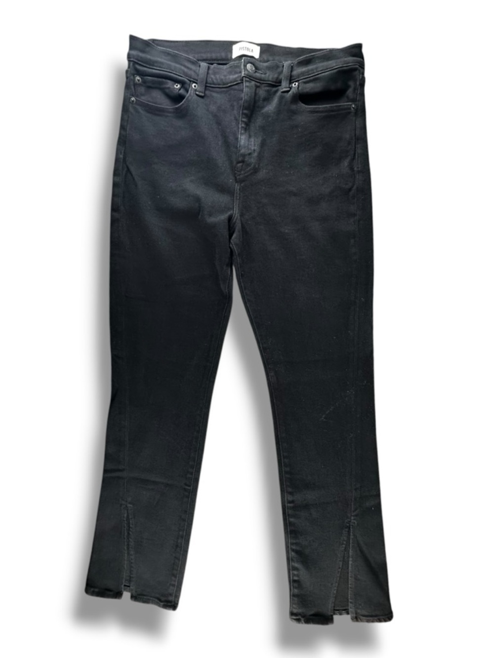 Pistola Teagan High Rise Vented Straight Leg Jeans Dark Vinyl Size 31